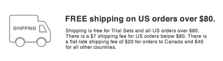 FREE shipping on US orders over $80.