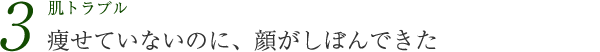 肌トラブル3 痩せていないのに、顔がしぼんできた